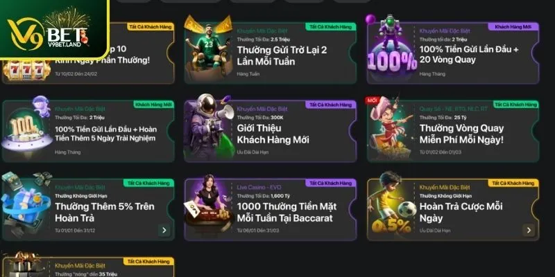 Tìm hiểu tổng quan về chương trình khuyến mãi V9BET